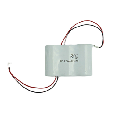 แบตเตอรี่ไฟทางออกฉุกเฉินเคียงข้างกันแพ็ค 3.6 V C2500mAh NiCd 64g