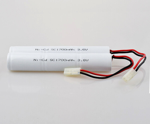 NiCd 0.1C ชุดแบตเตอรี่แบบชาร์จได้ 3.6 V SC1700mAh Light Cell Weight