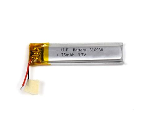 แบตเตอรี่ลิเธียมโพลิเมอร์ไฟฉุกเฉิน 310938 75mAh 3.7V พร้อมขั้วต่อ