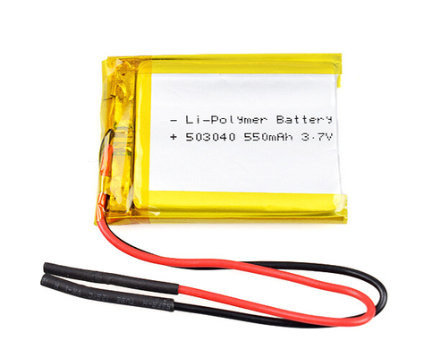 แบตเตอรี่ลิเธียมไอออน 12.5g 3.7 V 550mAh Li Polymer Cell สำหรับอุปกรณ์พกพา