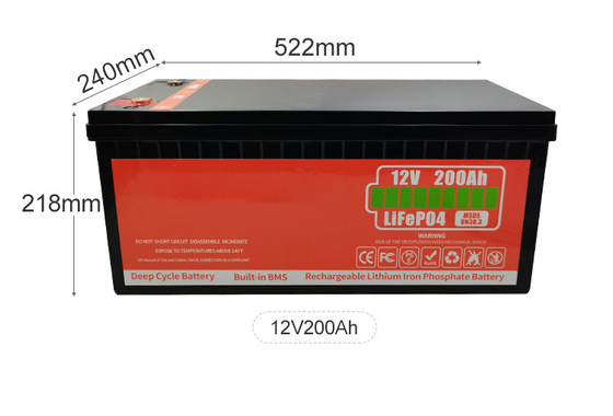 สะอาดต่อสิ่งแวดล้อม วงจรลึก 12V LiFePO4 แบตเตอรี่ 50Ah 200Ah อัตโนมัติลด