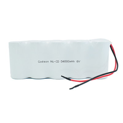 Ni Cd แบตเตอรี่แบบชาร์จได้ D4000mAh 6.0V Cycle Life แบตเตอรี่