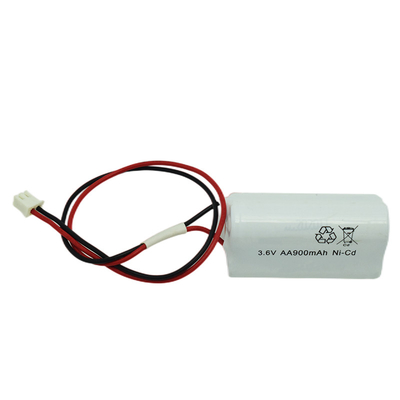 AA ไฟฉุกเฉินแบตเตอรี่ Ni Cd 900mAh 3.6V 500 รอบอายุการใช้งาน