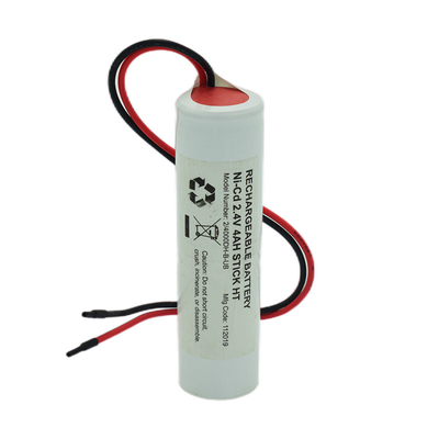 Ni Cd D4000mah แบตเตอรี่ 2.4 วอลท์ออกแสงชนิดไม้กับ PVC ขาว