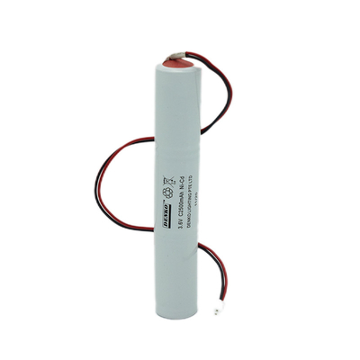 ชุดแบตเตอรี่ Ni Cd ไฟฉุกเฉิน 2500mAh 3.6V สีขาว PVC
