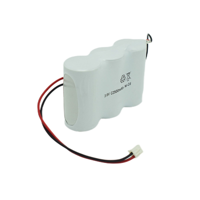แบตเตอรี่ไฟทางออกฉุกเฉินเคียงข้างกันแพ็ค 3.6 V C2500mAh NiCd 64g