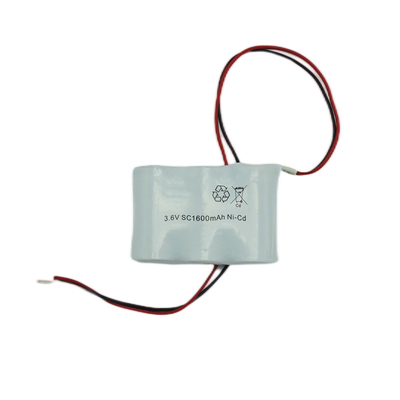 SC1600mAh แบตเตอรี่ไฟทางออกฉุกเฉิน 3.6V แบตเตอรี่ชาร์จนิกเกิลแคดเมียม