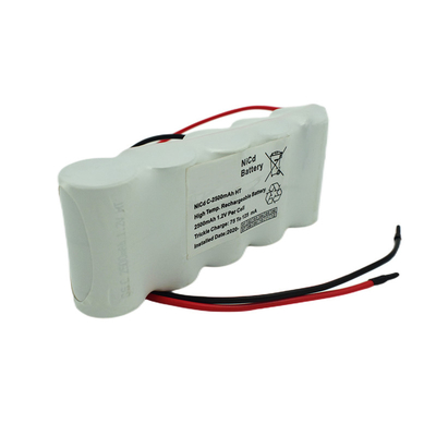 แบตเตอรี่ไฟทางออกฉุกเฉินเคียงข้างกันแพ็ค 6.0 โวลต์ C2500mAh NiCd
