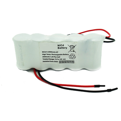 แบตเตอรี่ไฟทางออกฉุกเฉินเคียงข้างกันแพ็ค 6.0 โวลต์ C2500mAh NiCd