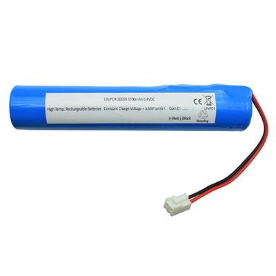 6600mah 6.4 Volt Lifepo4 Li Ion Battery IFR26650 สำหรับไฟฉุกเฉิน