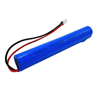 1600mAh 6.4V แบตเตอรี่ไฟทางหนีไฟทรงกระบอก LiFePO4 IFR18650