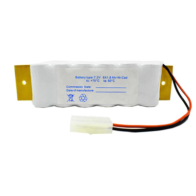 SC1800mAh 7.2 V ไฟฉุกเฉินป้ายทางออกแบตเตอรี่ Ni Cd พร้อมแผ่นรองหลัง