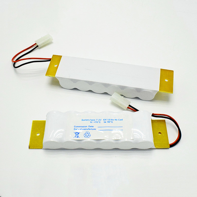 SC1800mAh 7.2 V ไฟฉุกเฉินป้ายทางออกแบตเตอรี่ Ni Cd พร้อมแผ่นรองหลัง