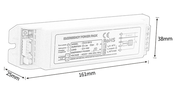 0.05A ชุดไฟฉุกเฉิน พลังงานเต็ม GS-Q810 เครื่องแปลง 10W เครื่องแปลงฉุกเฉิน ประเภทการบํารุงรักษา
