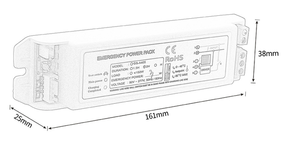 Max 0.35A แพคพลังงานฉุกเฉิน ระบบรักษาประเภท GS-A405 พลังงานฉุกเฉิน 1-5W