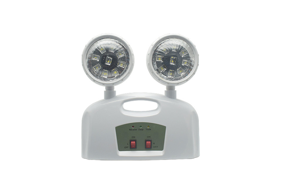 ไฟฉุกเฉินหัวคู่ 3W AC 85-265V ABS พร้อมมือ