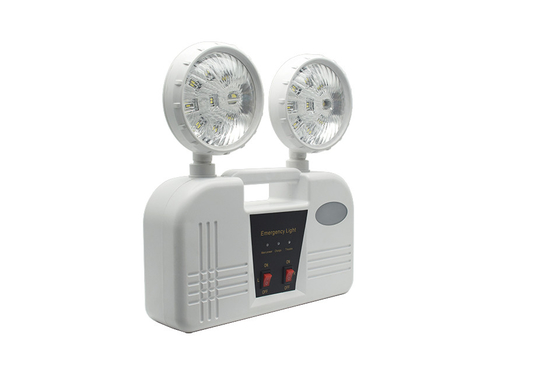 ระยะเวลา 3 ชั่วโมง ไฟฉุกเฉิน Twin Head 6W AC 85-265V ABS