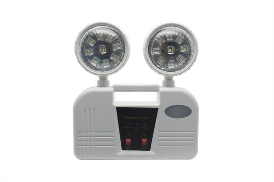 ระยะเวลา 3 ชั่วโมง ไฟฉุกเฉิน Twin Head 6W AC 85-265V ABS