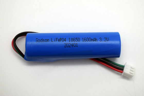 LiFePO4 18650 แบตเตอรี่ลิธีอุปกรณ์ฉุกเฉิน 1600mAh 3.2V แบบสติก พร้อมเครื่องเชื่อม NTC JST-XH-3P UL1007