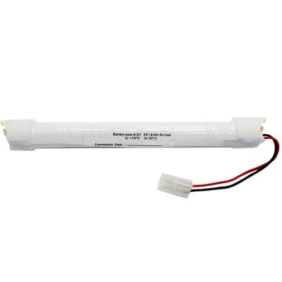 แบตเตอรี่ไฟฉุกเฉิน Ni-Cd แบตเตอรี่ SC1800mAh 6.0V 10.8Wh OEM Stick Type With Side Wall Mount Module