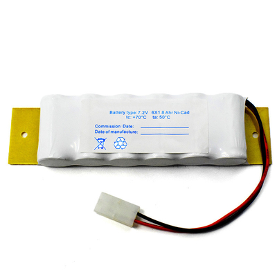 แบตเตอรี่ OEM สําหรับแสงฉุกเฉิน พร้อมแบตเตอรี่ PCM Ni-Cd SC1800mAh 7.2V 12.96Wh SBS Type
