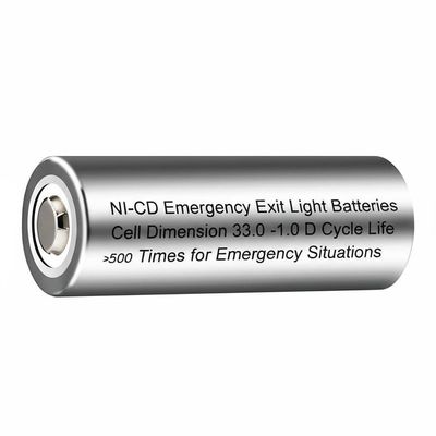 NI-CD Emergency Exit Light Batteries Cell Dimension 33 0 -1.0 D Cycle Life ≥500 Times for Emergency Situations
