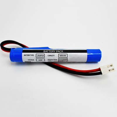 LiFePO4 Stick Type 6.4 V แบตเตอรี่ 600mAh ตัวเชื่อมต่อ JST VH 2P