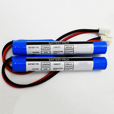 LiFePO4 Stick Type 6.4 V แบตเตอรี่ 600mAh ตัวเชื่อมต่อ JST VH 2P