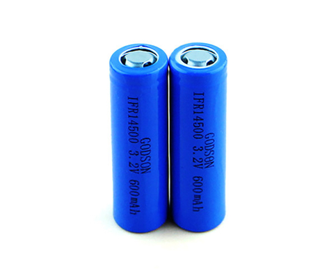 CC CV การชาร์จ 12V LiFePO4 แบตเตอรี่ IFR14500 Regarchable 3.2 V 600mAh Single Cell
