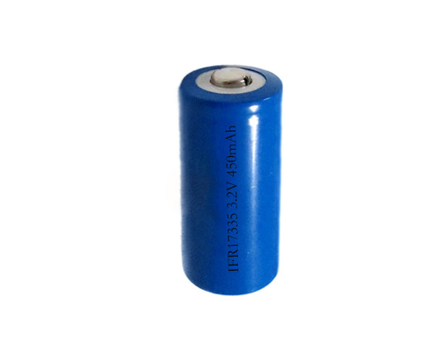 LiFePO4 แบบรีชาร์จ IFR17335 3.2 โวลต์แบตเตอรี่ 450mAh แท่งเดียว