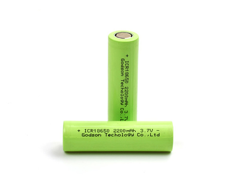 แบตเตอรี่ลิเธียมไอออนแบบรีชาร์จ 2200mAh ICR18650 3.7V ลิเธียมไอออน