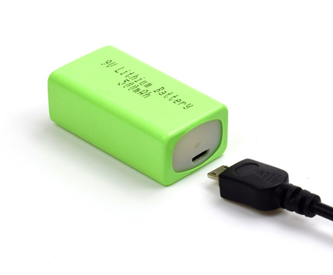 แบตเตอรี่ลิเธียมเหล็กไฟฉุกเฉินแบตเตอรี่ลิเธียม 500mAh 9V พร้อม USB