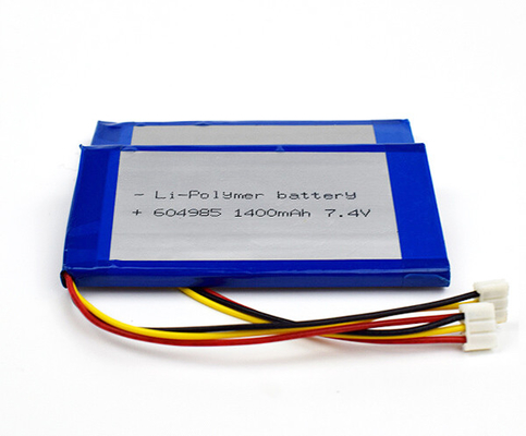 ลิเธียมโพลิเมอร์ 55g 7.4 V Li Ion แบตเตอรี่ 1400mAh เซลล์ 604985
