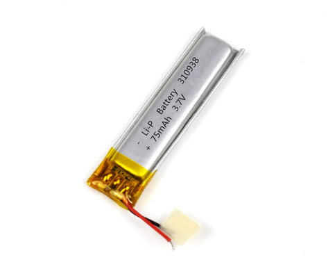 แบตเตอรี่ลิเธียมโพลิเมอร์ไฟฉุกเฉิน 310938 75mAh 3.7V พร้อมขั้วต่อ
