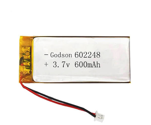 แบตเตอรี่ลิเธียมโพลิเมอร์ 600mAh 602248 3.7 V Solid Form 1C Charge