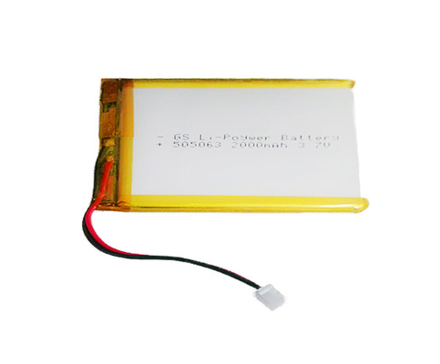 สิ่งแวดล้อม 2000mAh Cell 45g 3.7V Li Polymer Battery 505063