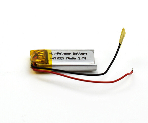 5g 431223 แบตเตอรี่ลิเธียมไอออนไฟฉุกเฉิน 70mAh 3.7V Cell