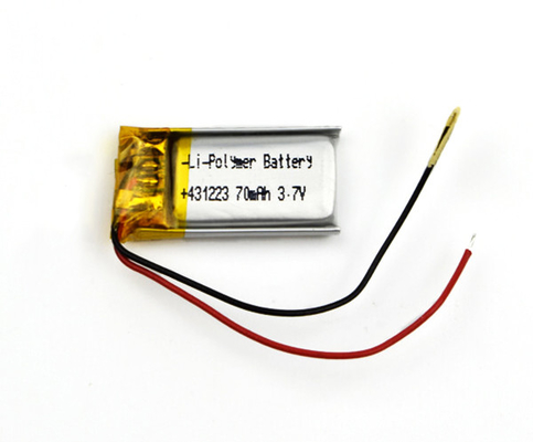 5g 431223 แบตเตอรี่ลิเธียมไอออนไฟฉุกเฉิน 70mAh 3.7V Cell