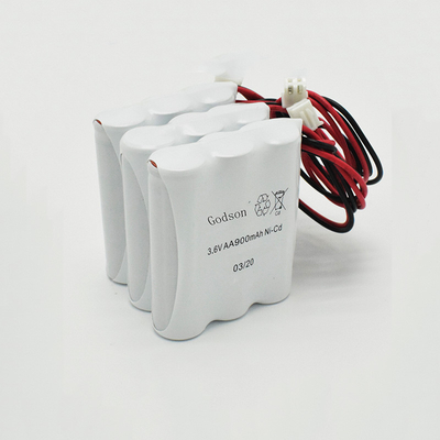 AA900mAh 3.6V ป้ายทางออกฉุกเฉินเปลี่ยนแบตเตอรี่ NiCd PVC Jacket