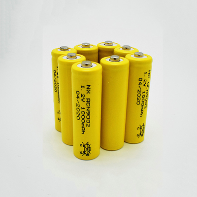 PVC สีเหลือง 1.2 V Nicd เซลล์แบตเตอรี่แบบชาร์จ AA1000mAh Stick Type