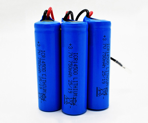 750mAh 3.7V ICR14500 แบตเตอรี่ลิเธียมไม่มีกลิ่นพร้อมแจ็คเก็ตพีวีซี