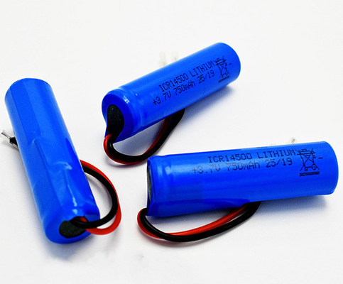 750mAh 3.7V ICR14500 แบตเตอรี่ลิเธียมไม่มีกลิ่นพร้อมแจ็คเก็ตพีวีซี