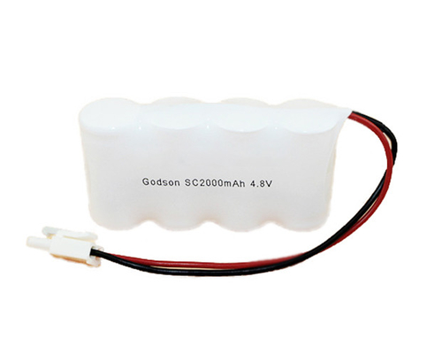 แบตเตอรี่ไฟทางออกฉุกเฉินเคียงข้างกันแพ็ค 4.8 V SC2000mAh NiCd 36g