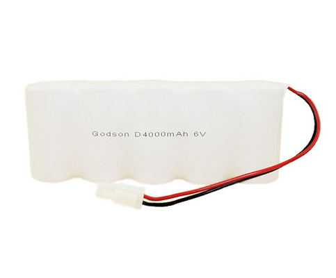 แบตเตอรี่แบบชาร์จนิกเกิลแคดเมียม 6.0 V D4000mAh แบตเตอรี่ไฟทางออก 6 โวลต์