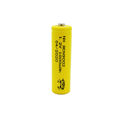 PVC สีเหลือง 1.2 V Nicd เซลล์แบตเตอรี่แบบชาร์จ AA1000mAh Stick Type