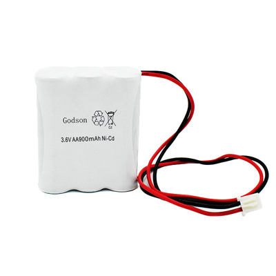AA900mAh 3.6V ป้ายทางออกฉุกเฉินเปลี่ยนแบตเตอรี่ NiCd PVC Jacket
